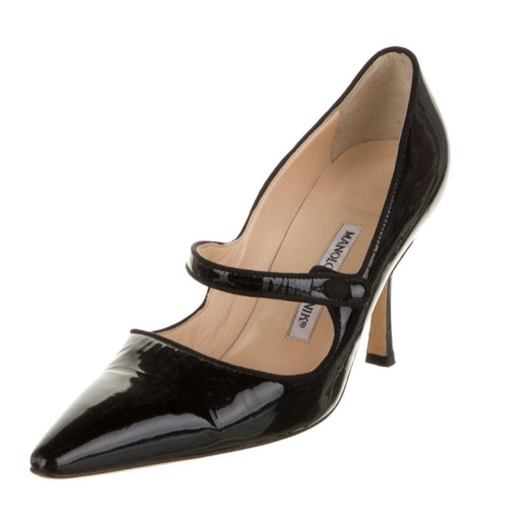 Manolo Blahnik Black Patent Leather Heels